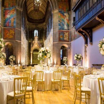 Image of Mansfield Traquair Wedding Venue whilst set for a wedding breakfast