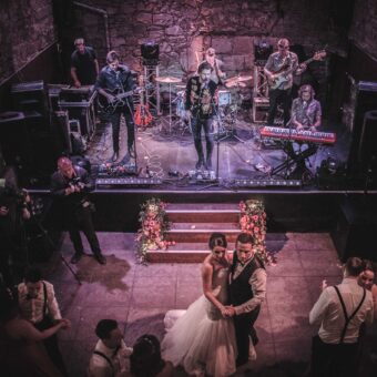 Band, Killer City Sound, Plays for a Newlywed's First Dance on the Main Vault at The Caves, Edinburgh.
